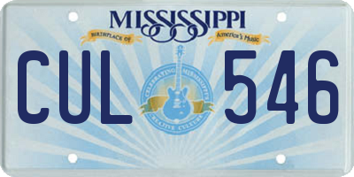 MS license plate CUL546