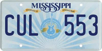 MS license plate CUL553