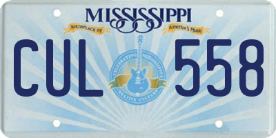 MS license plate CUL558