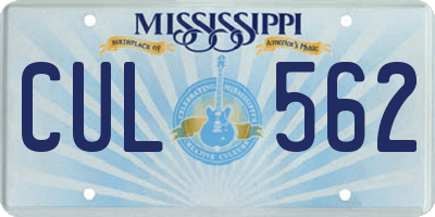 MS license plate CUL562