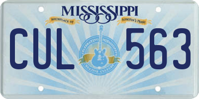 MS license plate CUL563