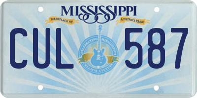 MS license plate CUL587