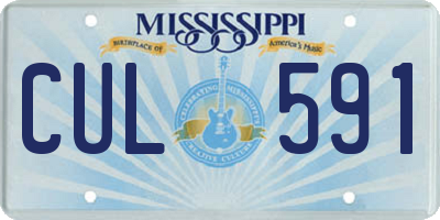 MS license plate CUL591