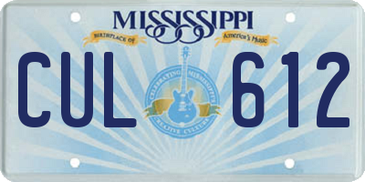 MS license plate CUL612