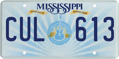 MS license plate CUL613