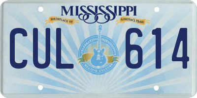 MS license plate CUL614