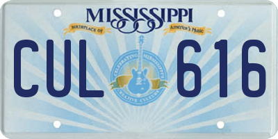 MS license plate CUL616
