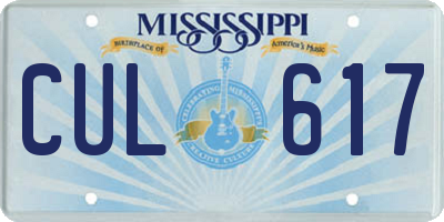 MS license plate CUL617