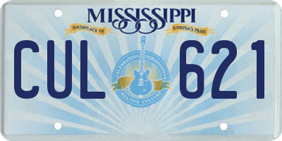 MS license plate CUL621
