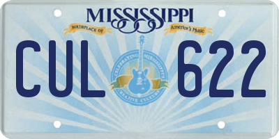 MS license plate CUL622
