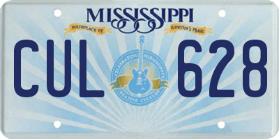 MS license plate CUL628