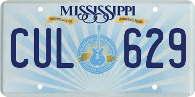 MS license plate CUL629