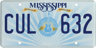 MS license plate CUL632