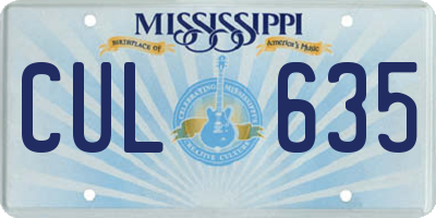 MS license plate CUL635