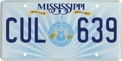 MS license plate CUL639