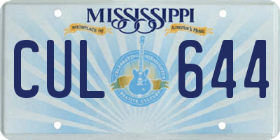 MS license plate CUL644