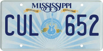 MS license plate CUL652
