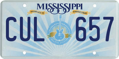 MS license plate CUL657