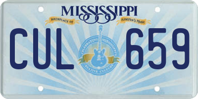 MS license plate CUL659