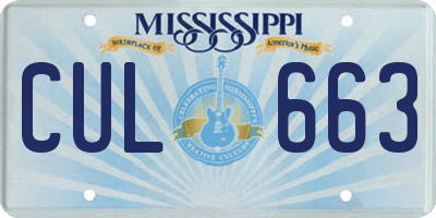 MS license plate CUL663