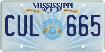 MS license plate CUL665