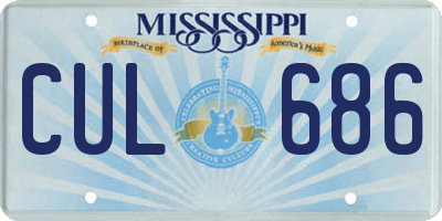 MS license plate CUL686