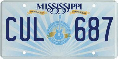 MS license plate CUL687