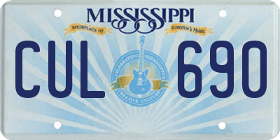 MS license plate CUL690