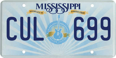 MS license plate CUL699