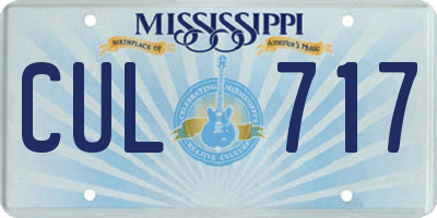 MS license plate CUL717