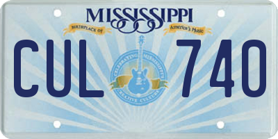MS license plate CUL740