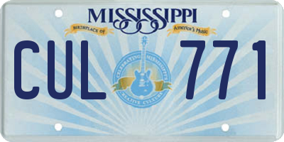 MS license plate CUL771