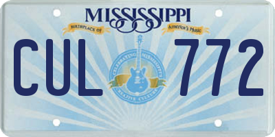MS license plate CUL772