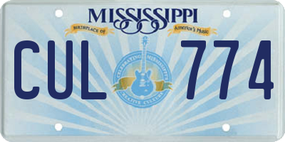 MS license plate CUL774