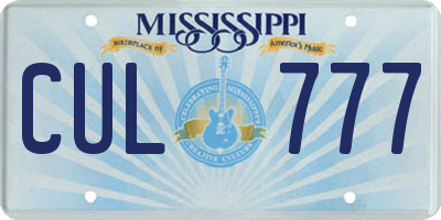MS license plate CUL777