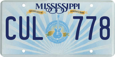MS license plate CUL778