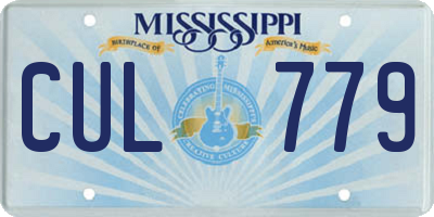 MS license plate CUL779