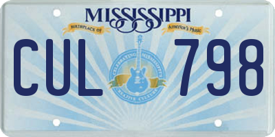 MS license plate CUL798