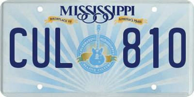 MS license plate CUL810