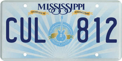 MS license plate CUL812