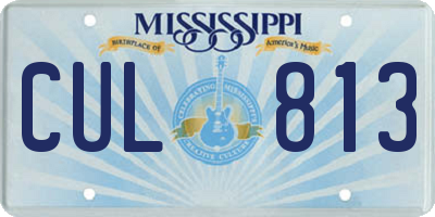 MS license plate CUL813