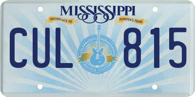 MS license plate CUL815