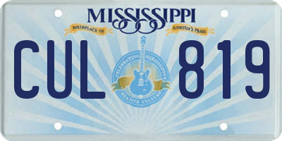 MS license plate CUL819