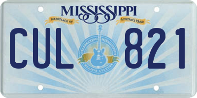 MS license plate CUL821