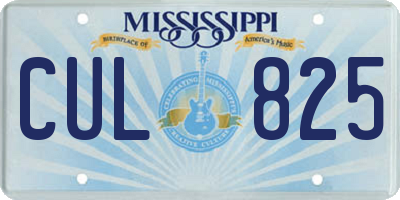 MS license plate CUL825