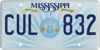 MS license plate CUL832