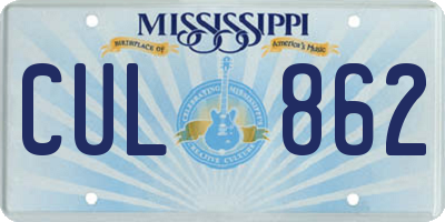 MS license plate CUL862