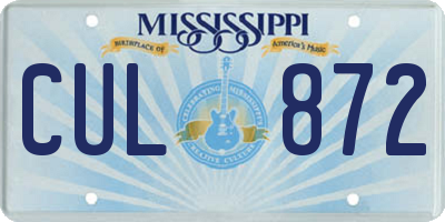 MS license plate CUL872