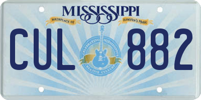 MS license plate CUL882