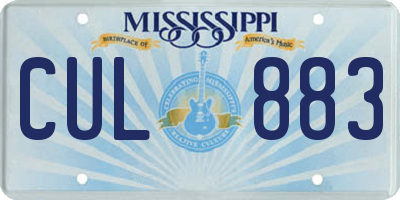 MS license plate CUL883